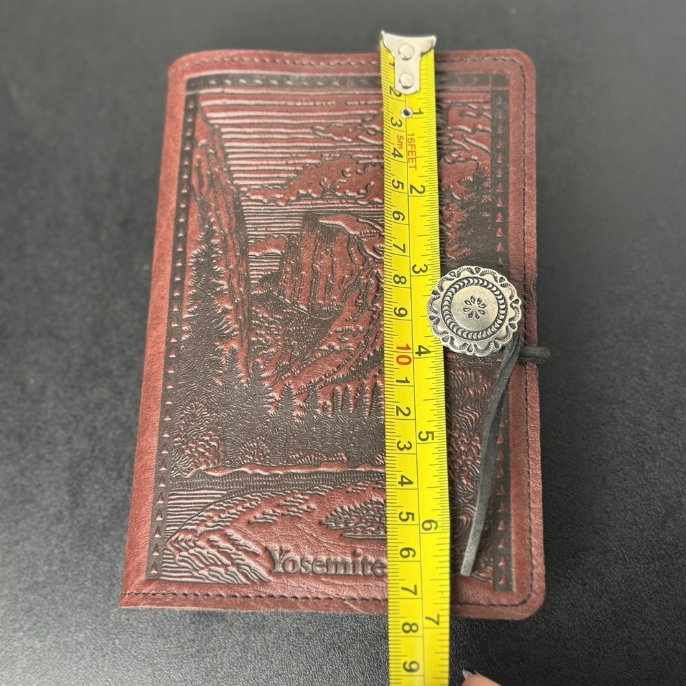Oberon Design YOSEMITE HALF DOME Leather Journal Cover in RED/WINE 7x5" SMALL - Picture 6 of 7